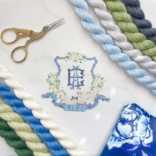 Wedding Monogram Needlepoint Canvas